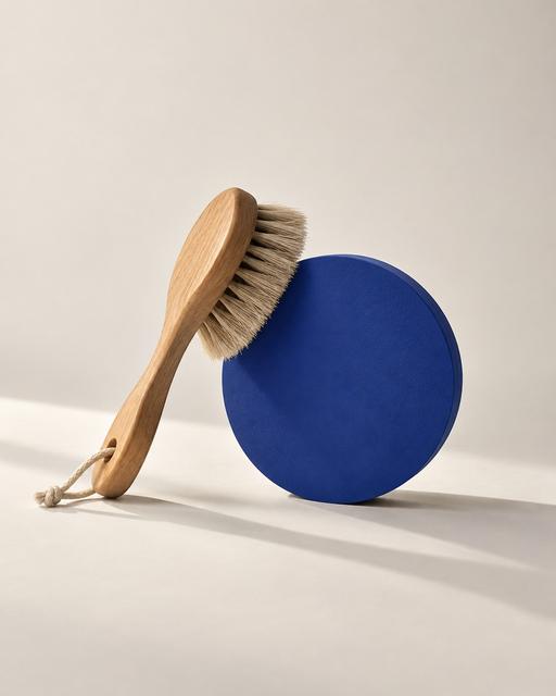 Brush and Circle, by Elena Demostill, AI-generated still-life photography, 2026